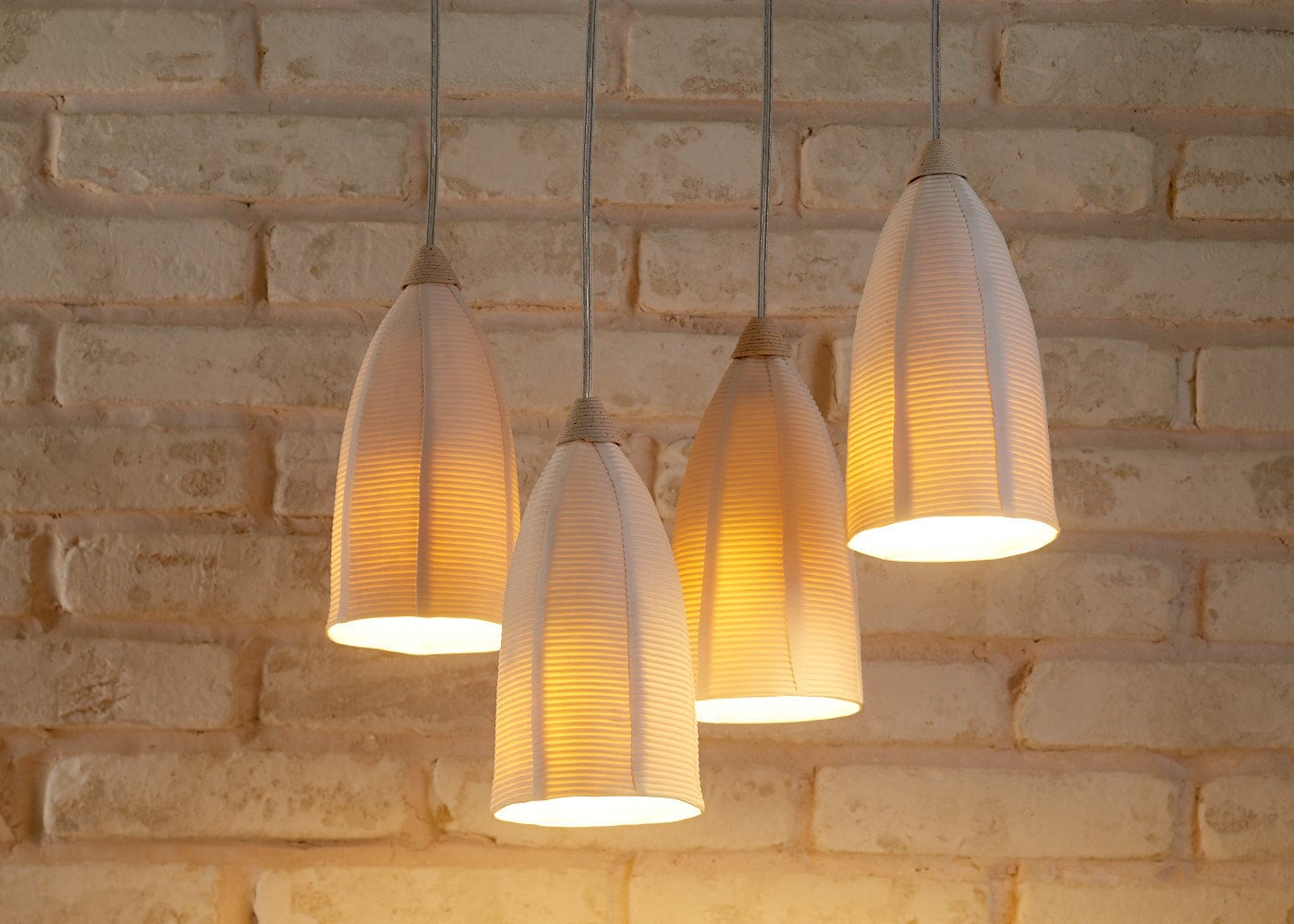 A Cluster of 4 Unique Porcelain Pendant 