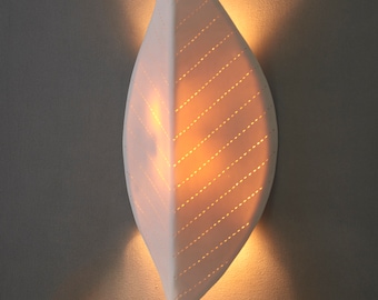 Porcelain Wall light. Handmade Sconce Lighting. Leaf shape Wall Sconce.