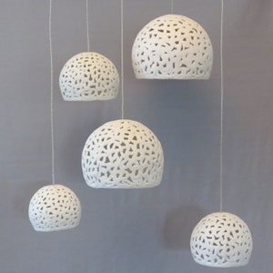 Pendant lights. Ceramic Lamps. Chandelier ceiling lighting.  Dining room lighting. Cluster pendant light.