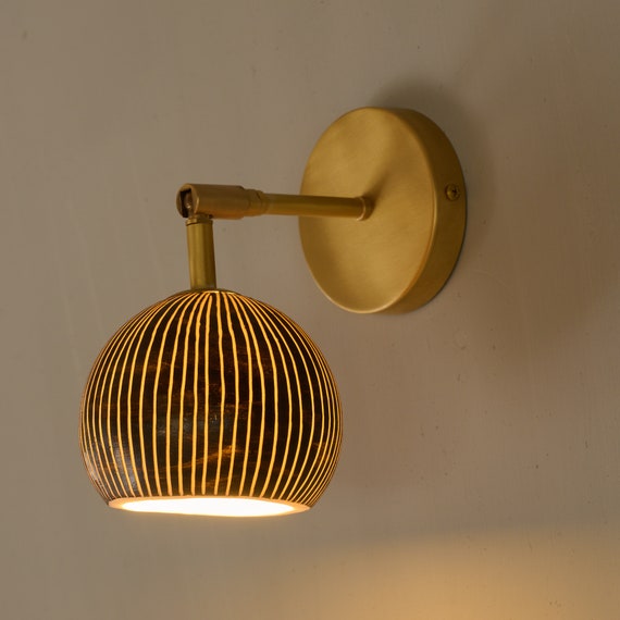 Bedside Lamp, brass wall lighting, Bedroom Sconce, designer sconce, living room lamp. porcelain wall lamp, Bath room light.