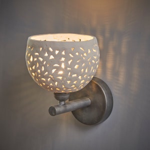 Ceramic Wall sconce for the bedroom.  Designer Wall mount Lamp. Modern Wall light.