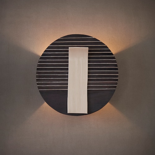 Wall Light. Sconce Light. Handmade Round Ceramic Light. Black Etsy