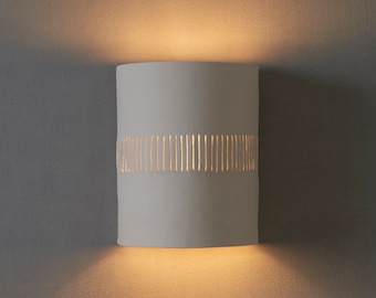 Ceramic Wall Light. Bedroom Lighting. White Wall Sconce. Unique