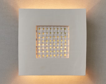 Decorative Wall Lamp. Modern Wall light . Square White Ceramic  Living room sconce.