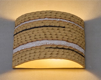 Rustic Wall Light. Sand Color Wall Light for the Bedroom and Living Room. Unique wall sconce