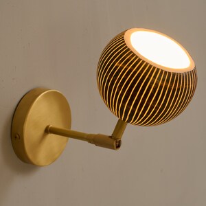 Bedside Lamp, brass wall lighting, Bedroom Sconce, designer sconce, living room lamp. porcelain wall lamp, Bath room light.