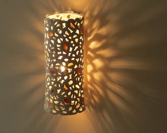 Lighting sconce. Wall lamp.Ceramic lighting. Living room lights.