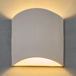 White textured ceramic Wall  Light. Bedroom Lighting. White Wall Sconce. clay light sconce