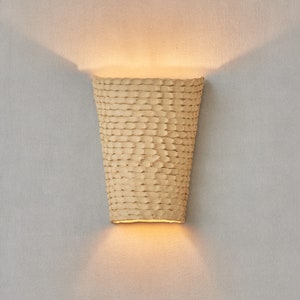 Ceramic Sconce. Rustic Wall Light. Sand Color Wall Light for the Bedroom and Living Room.