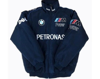 Blue BMW Vintage Racing Jacket Formula 1 Racing Jacket Mercedes Vintage Style __ Bomber Jacket Fashion Y2K Harajuku