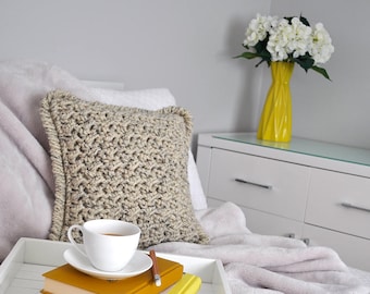 Marshmallow • Cushion • Crochet Chunky Knit • Colour: OATMEAL