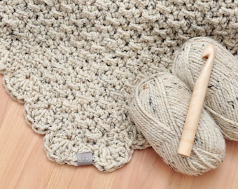 Marshmallow • Throw • Crochet Chunky Knit • Colour: OATMEAL