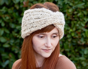 Dewdrop • Head Warmer • Chunky Knit • Colour: OATMEAL