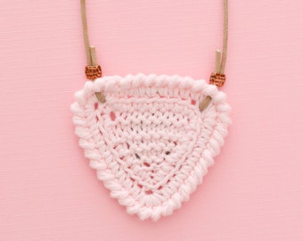 Shortbread • Necklace • Knitted Pendant • Colour: BALLET PINK