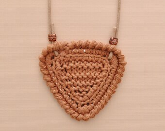 Shortbread • Necklace • Knitted Pendant • Colour: SOFT FUDGE