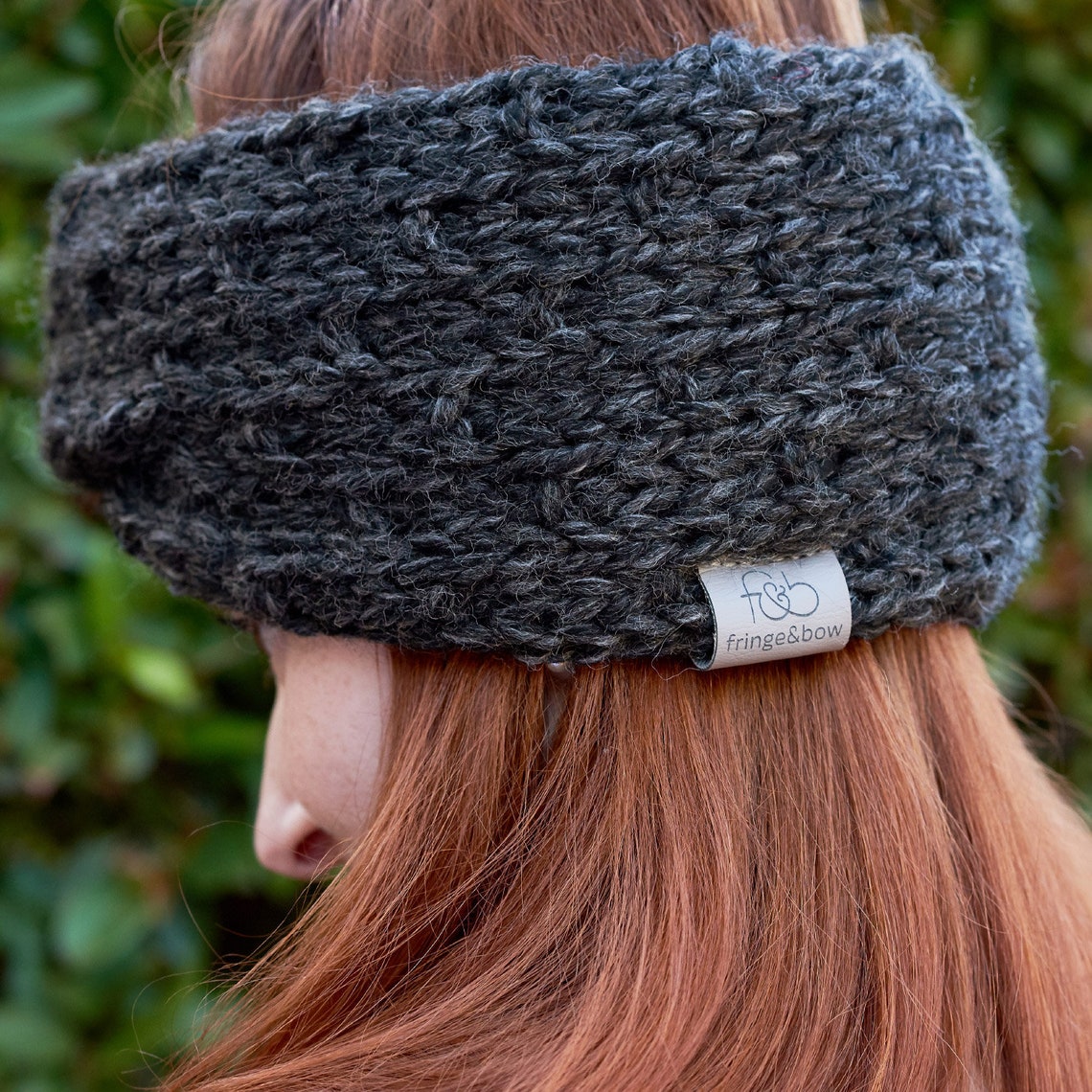 Dewdrop Head Warmer Chunky Knit Colour CHARCOAL Etsy