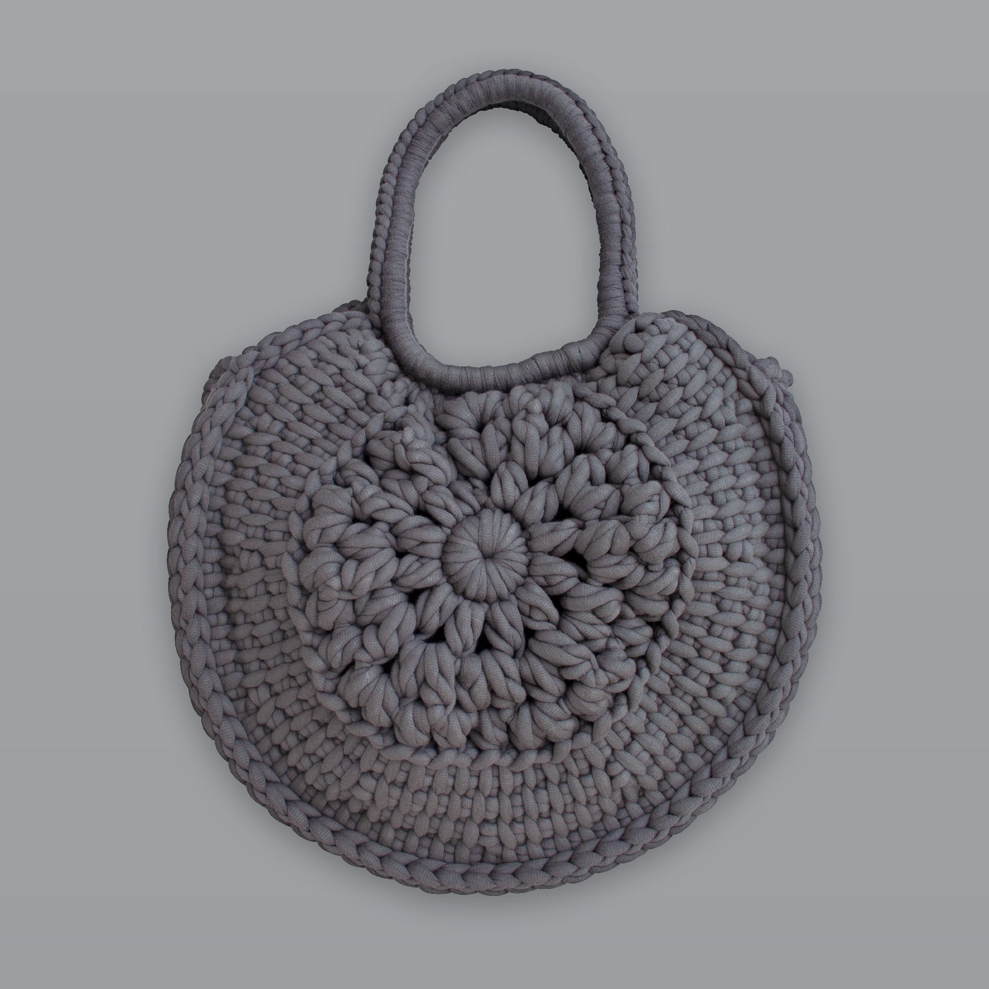 Sunburst • Tote Bag • Crochet Chunky Knit • Colour: SHALE