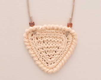 Shortbread • Necklace • Knitted Pendant • Colour: CUSTARD