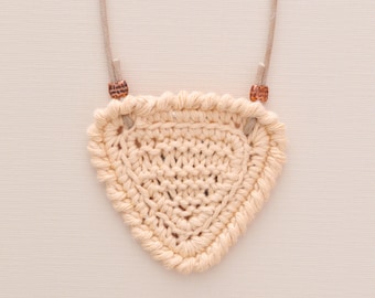 Shortbread • Necklace • Knitted Pendant • Colour: CUSTARD