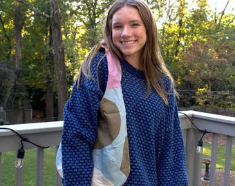Color Block Tote Bag | Handmade Sustainable Tote for Women | Eco-Friendly & Everyday Wear