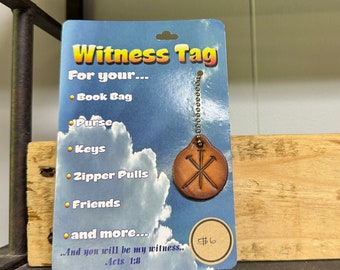 Leather Christian Witness Key Tag | Handmade Faith Keychain | Christian Gift