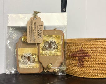 Assorted Handmade Gift Tags | Recycled & Repurposed Materials | Eco-Friendly Gift Wrapping