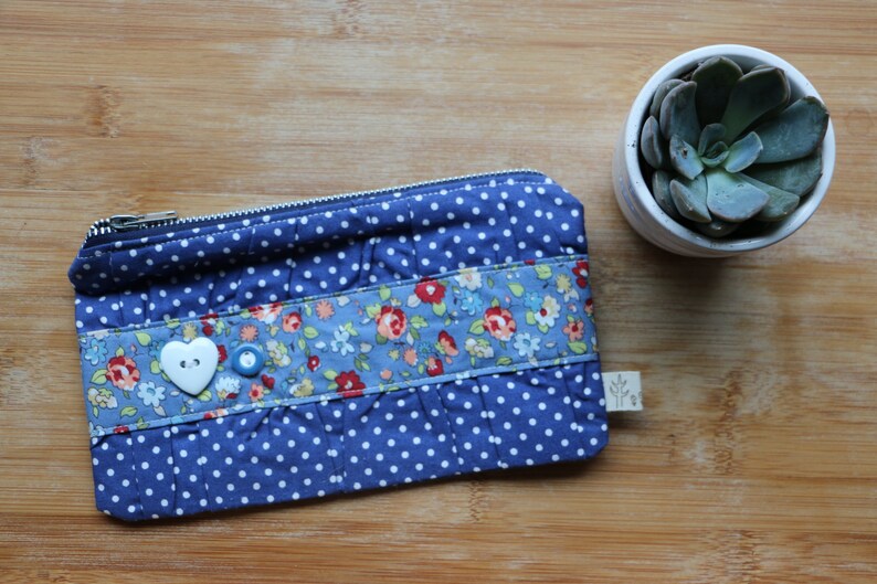 Blue Clutch Purse/_White Polka Dots/_South Africa/_Treasure