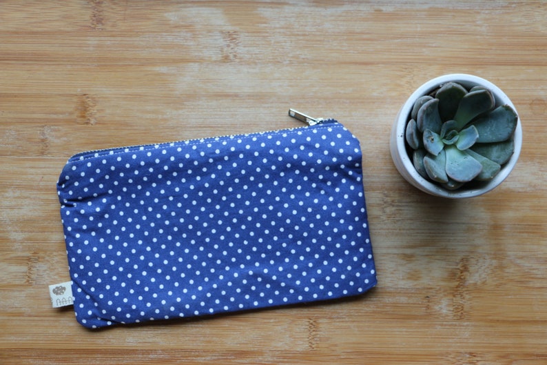 Blue Clutch Purse/_White Polka Dots/_South Africa/_Treasure