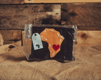 Handmade Felt Coffee Cup Warmer | Africa Mug Cozy | Unique Hand-Stitched Gift for Coffee and Tea Lovers