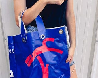 Upcycled World Games Hand and Shoulder Bag, Handmade Tote, Sustainable Bag (Small & Medium)
