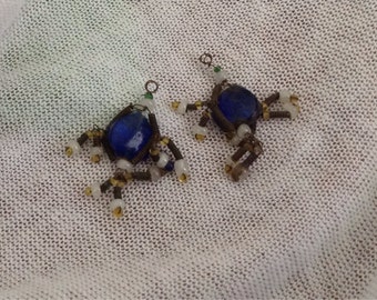 Antique Victorian Blue Glass Earrings
