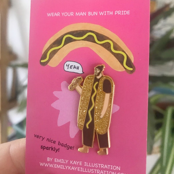 Man Bun Pin Badge