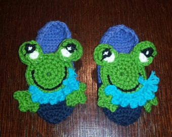 Frog Crochet Baby Booties Animal Booties Shoes Funny Cartoon Slippers  Baby Frog Winter Wool Heaters Baby Home Frog Wool Slippers New Born