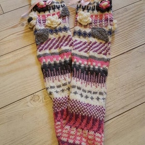 Hand Knitted Wool Leg Warmers Cozy Winter Wearable Art Slow Fashion Eco Friendly Knit Heirloom Quality Limited Edition Fine Yarn Detail Warm