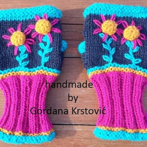Hand-Knitted Fingerless Gloves Warm Winter Mittens Soft Wool Arm Warmers Women’s Cozy Gift Handmade Knit Gloves Wool Winter Knitted Gloves