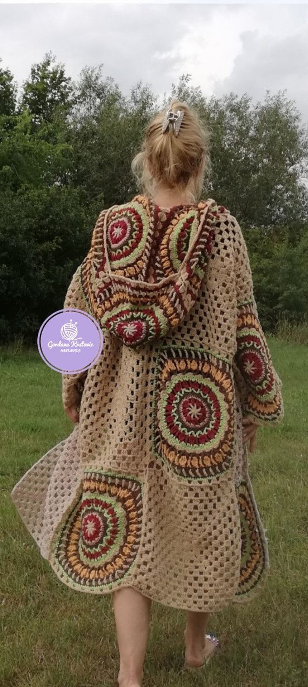 Granny Square Afghan Coat Patchwork Jacket Crochet Granny Etsy