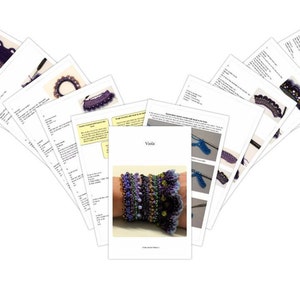 Tutorial, Pattern, Viola, colourful, crochet, beaded, cuff bracelet, crochet tutorial, beading tutorial, jewelry tutorial image 5