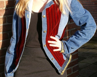 Jacket, made of jeans and velvet, size M/L