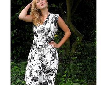 Flowers Black and White, Dress size 44 L