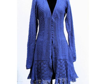 Dress well, handknitted / crochet elf coat in M/L