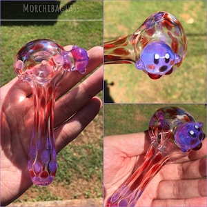 Purple Lilac Mini Kirby glass tobacco pipe cute anime gaming collectible
