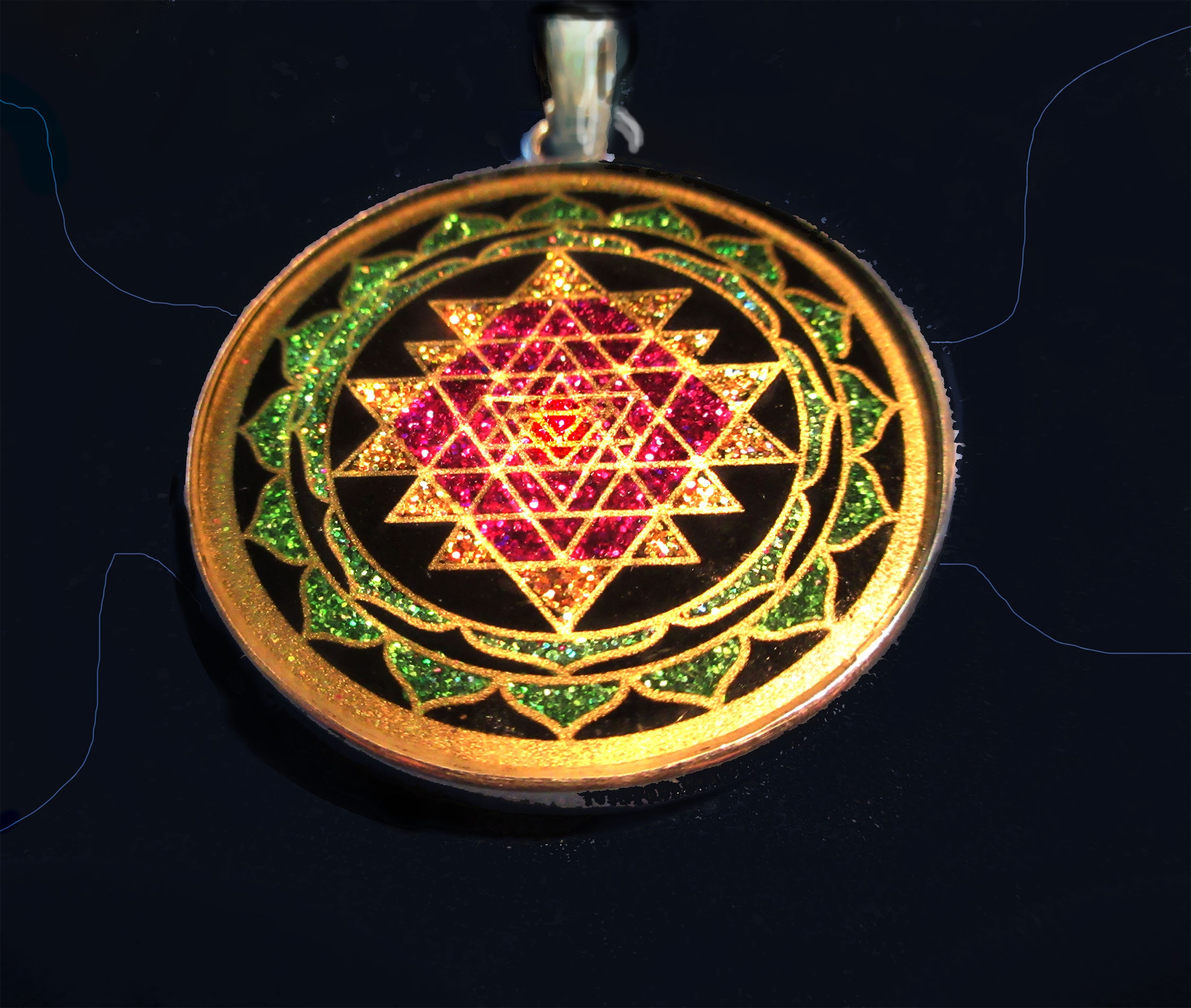 Sacred Geometry Necklace Sri Yantra Valentine's Day Gift Yoga