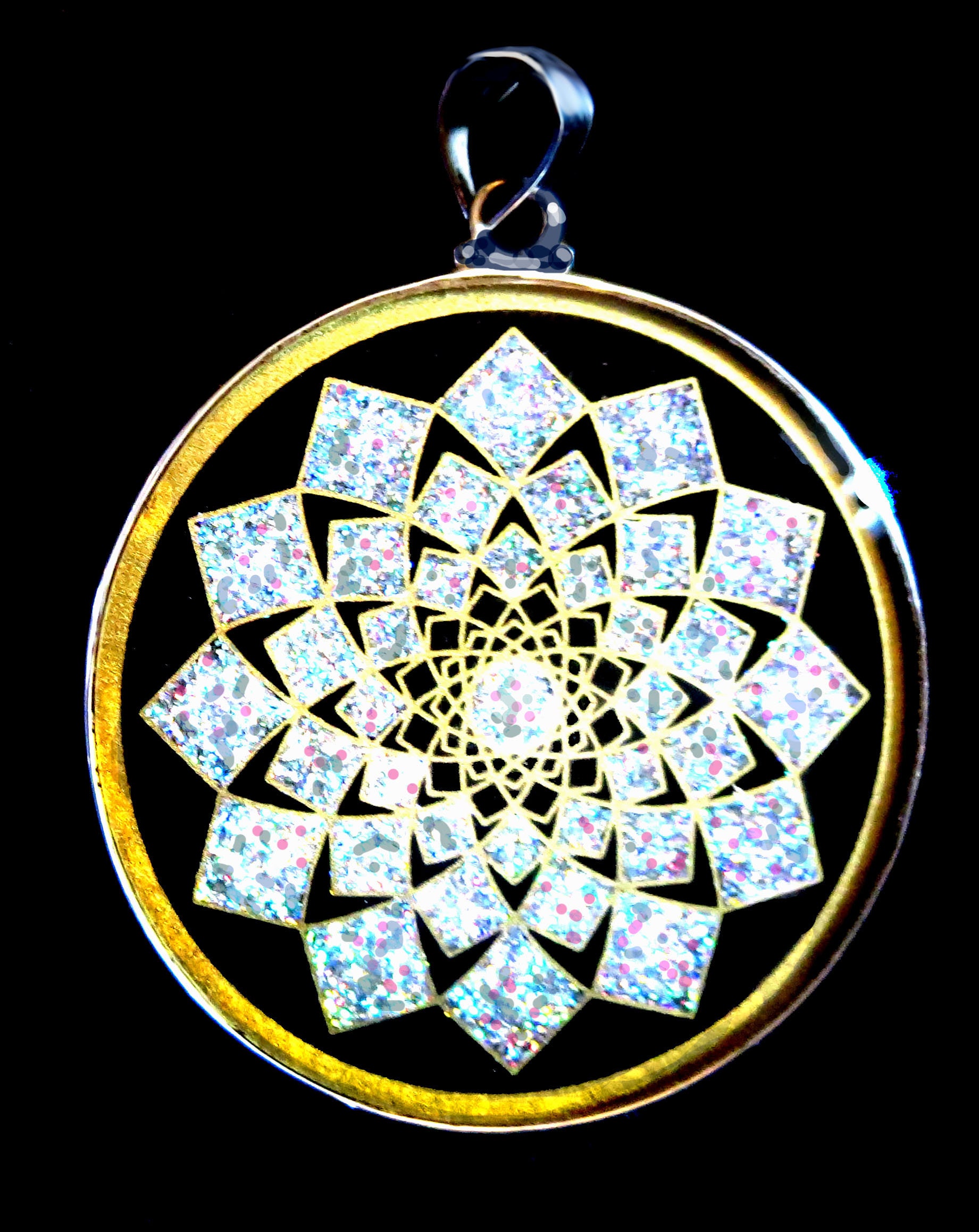 Kundalini Necklace, Spiritual Jewelry, Sacred Geometry, Flower of Life  Jewelry, Abalone Necklace, Priestess Necklace, Chakra 
