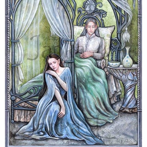 Elfen Original Aquarellbild: Fantasy Kunst Romantische Illustration