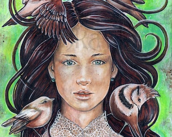 Original Acrylgemälde: Frauenportrait, signierte Kunst