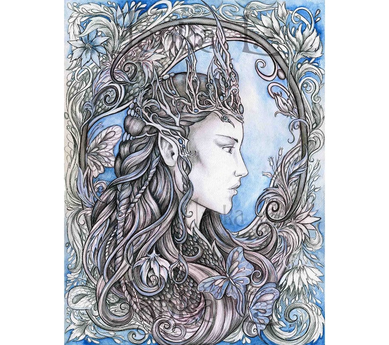 Elfen Königin Original-Illustration Elfen-Porträt Elfen | Etsy Elfen Königin Original-Illustration Elfen-Porträt Elfen | Etsy