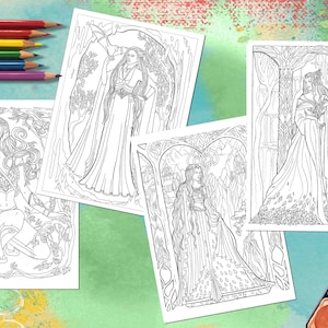The Elves 2- Printable Adult Coloring Pages, Instant Download - Colouring Page, Fantasy Art ...