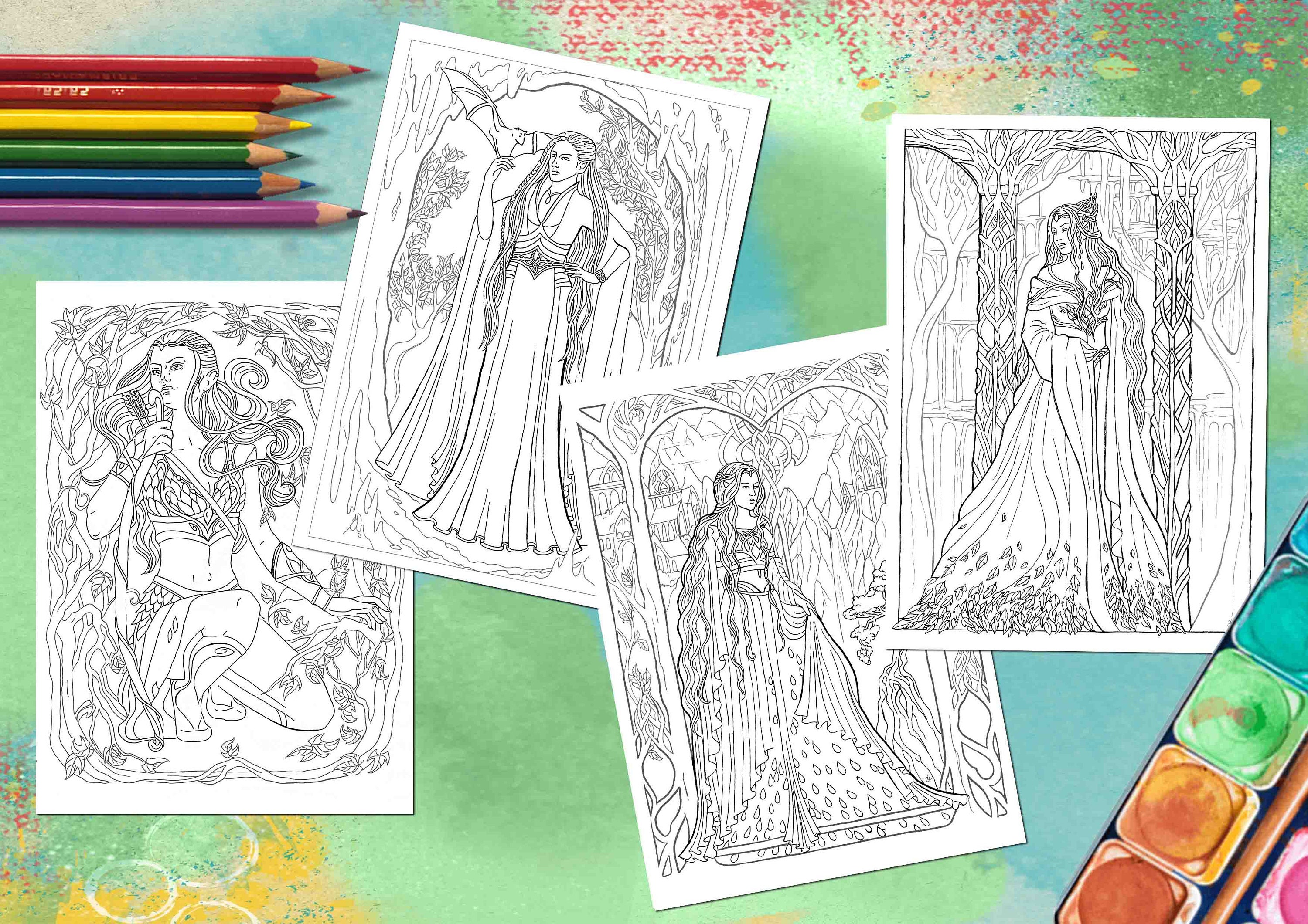 The Elves 2 Printable Adult Coloring Pages Instant Download | Etsy