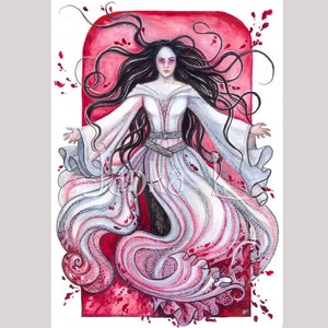 Mutter Beichtvater: Signiertes Fantasy Aquarell Originalbild