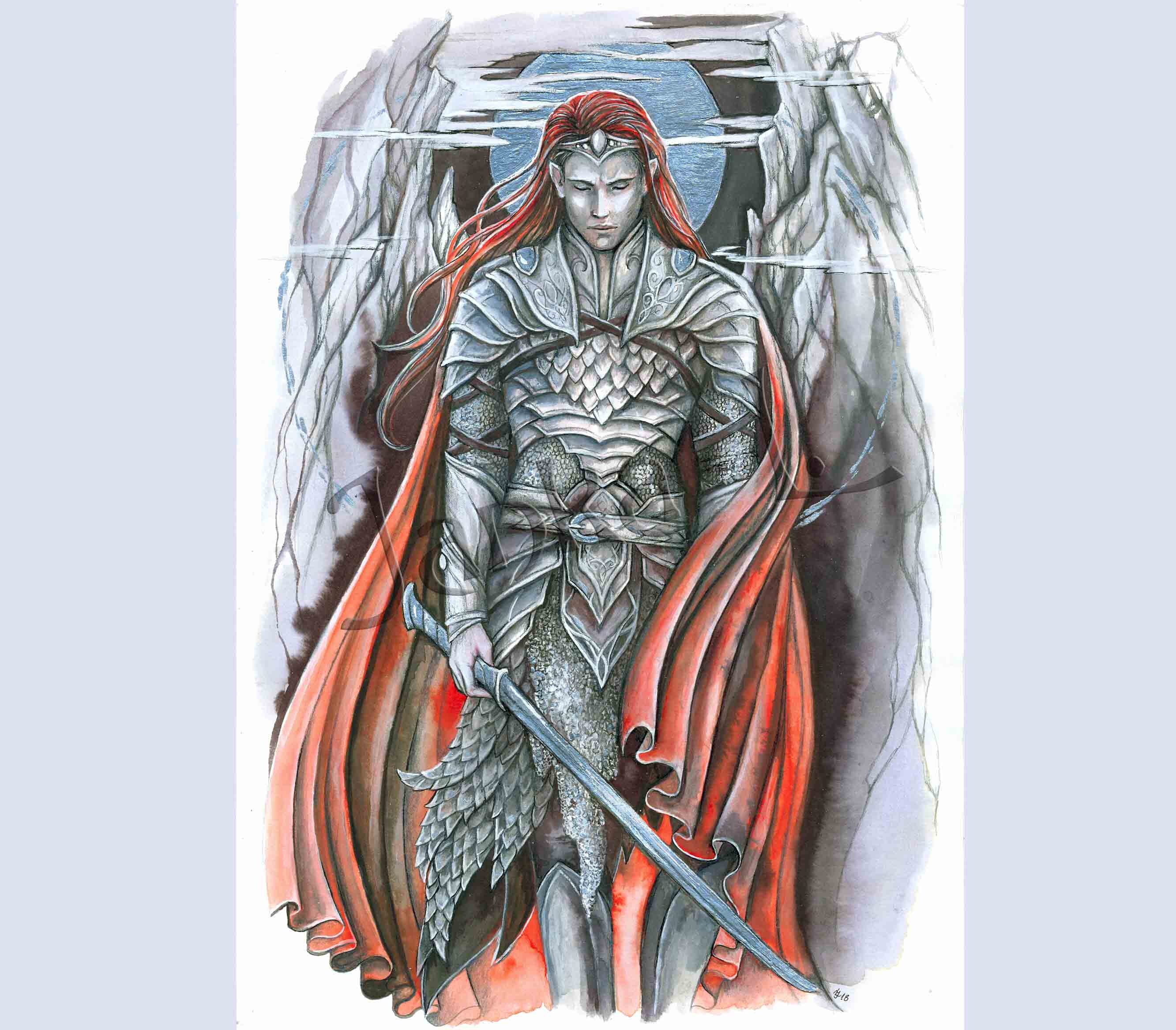 Elfen Herr Original-Illustration Elfe männlich | Etsy